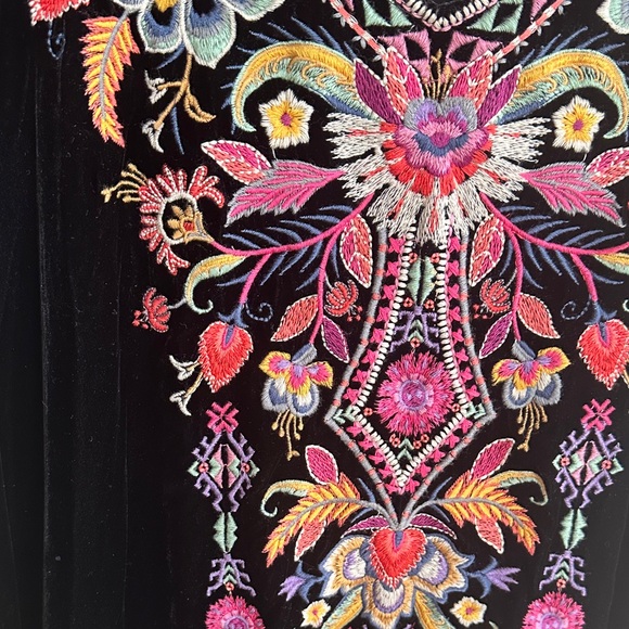 Johnny Was Black Top with Colorful Embroidery - Picture 5 of 17